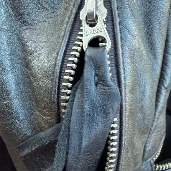 BAGGU Leather Zip-Front Backpack - Picture 13 of 14